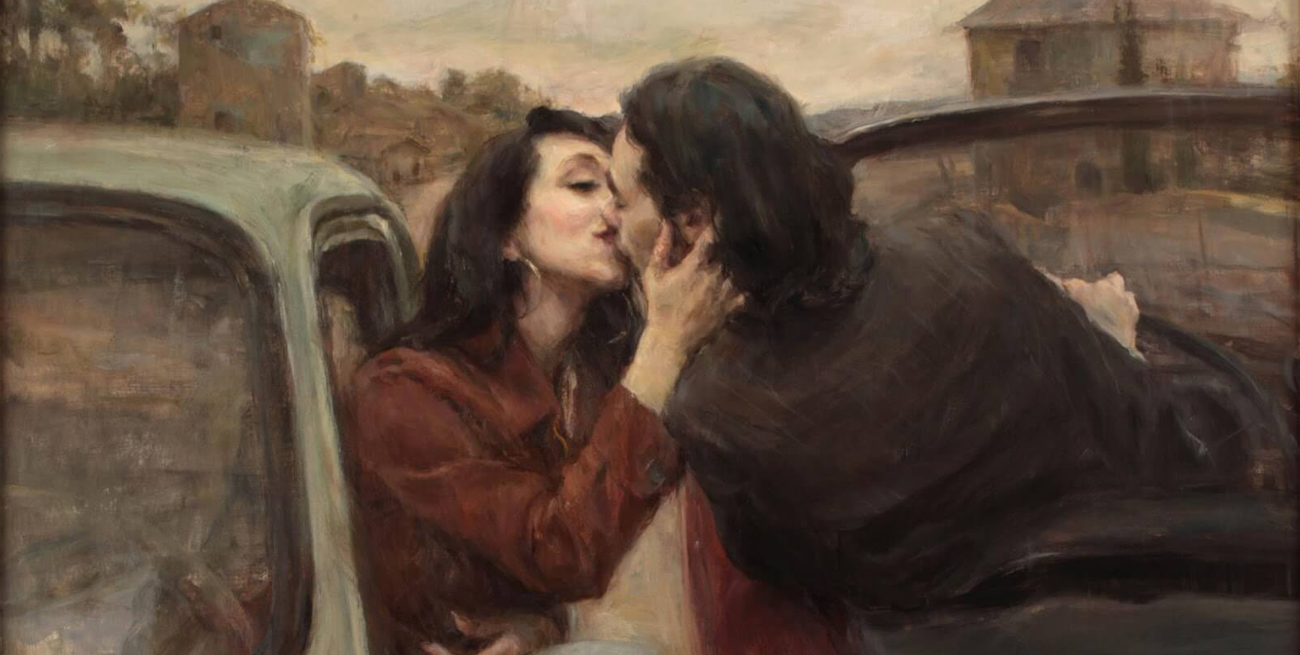 Amor en la carretera como ejemplo de besos en el arte